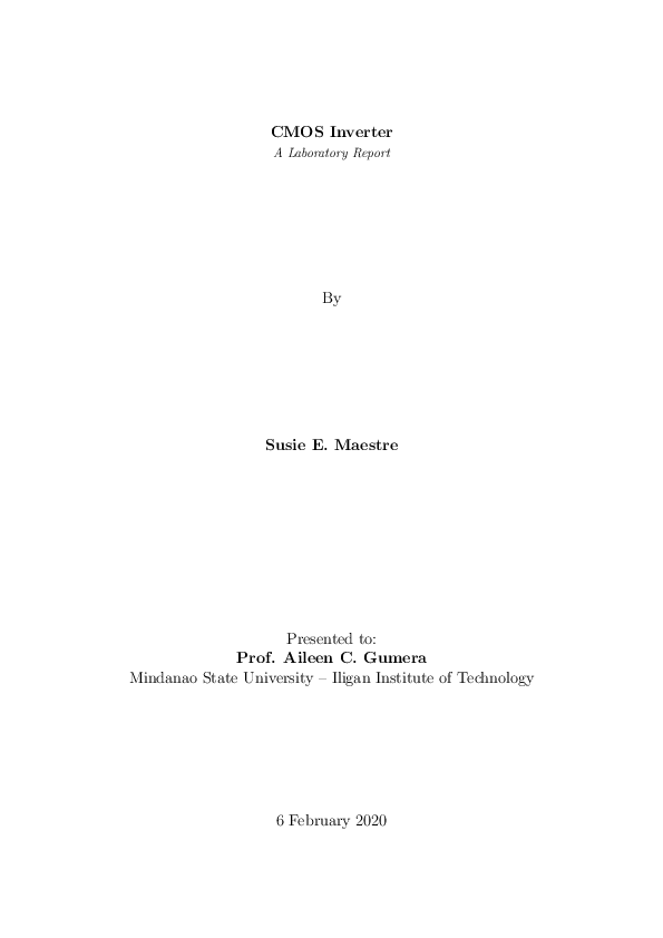 (PDF) CMOS Inverter