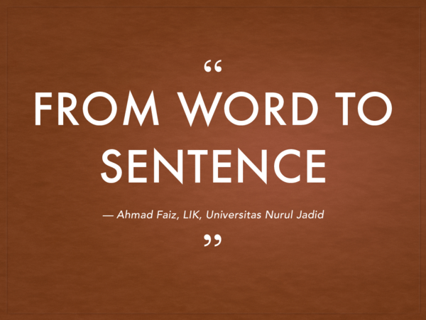 (PDF) From Word to Sentence