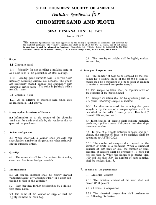 (PDF) STEEL FOUNDERS' SOCIETY OF AMERICA Tentative Specification for ...