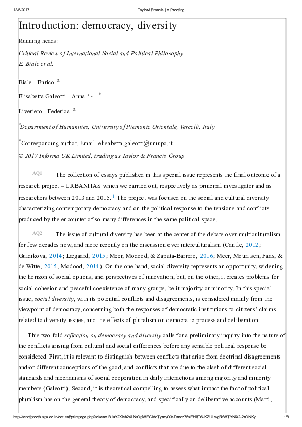 (PDF) Democracy and Diversity – Introduction