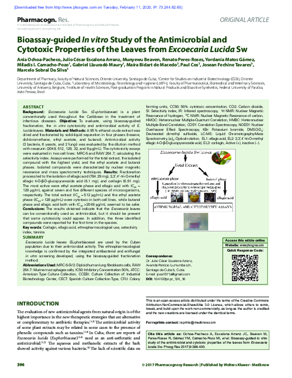 (PDF) Bioassay-guided In vitro Study of the Antimicrobial and Cytotoxic ...