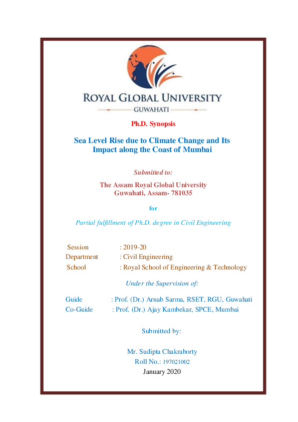 (PDF) Sea Level Rise due to Climate Change and Its Impact along the ...