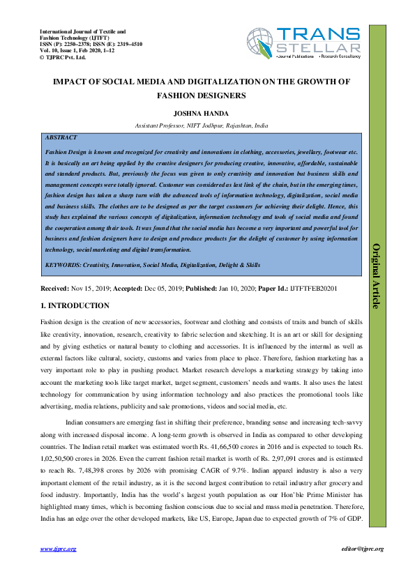 (PDF) IMPACT OF SOCIAL MEDIA AND DIGITALIZATION ON THE GROWTH OF ...