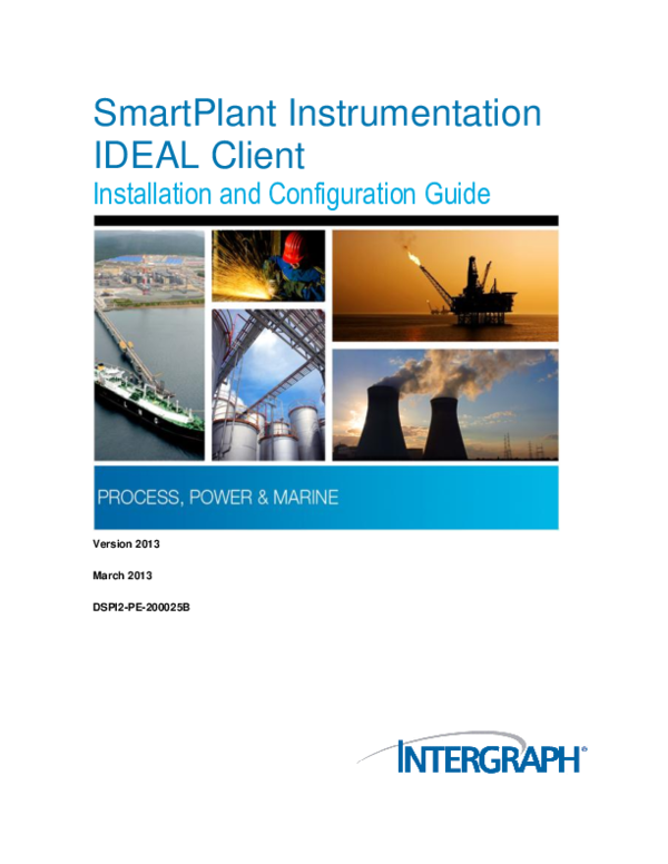 SmartPlant Instrumentation IDEAL Client Installation and Configuration Guide