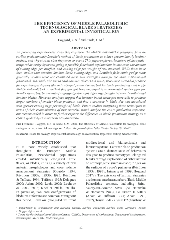(PDF) Hoggard, C. S and Stade, C. M. 2018. The Efficiency of Middle ...