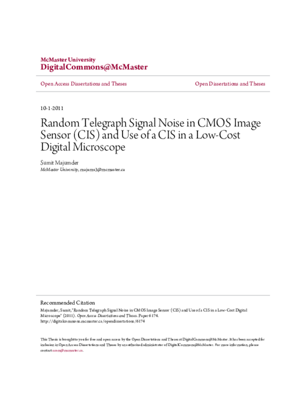(PDF) Random Telegraph Signal Noise in CMOS Image Sensor (CIS) and Use ...