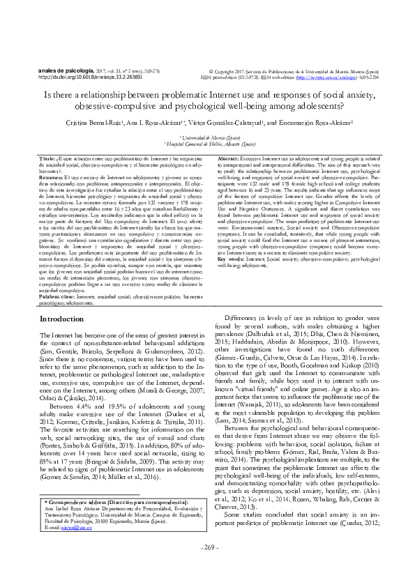 (PDF) Is there a relationship between problematic Internet use and ...