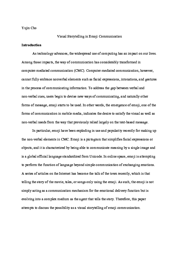 (PDF) Visual Storytelling in Emoji Communication