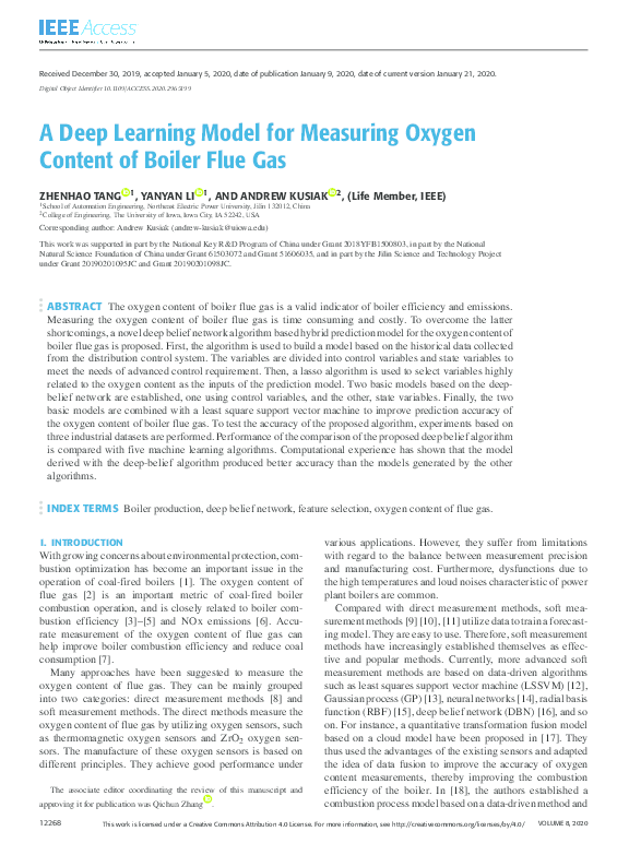 (PDF) A Deep Learning Model for Measuring Oxygen Content of Boiler Flue Gas