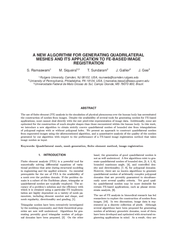 (PDF) A new algorithm for generating quadrilateral meshes and its ...