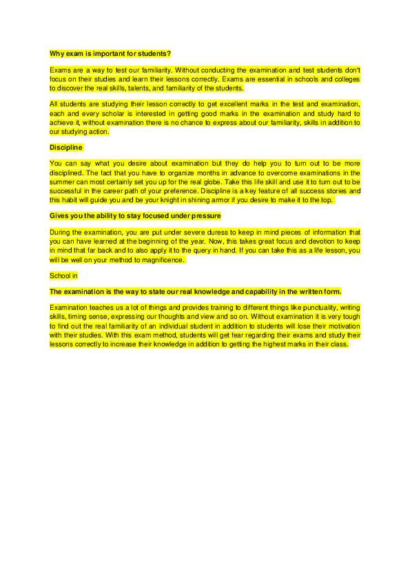 (DOC) Why exam is important for students FIS School Academia.edu