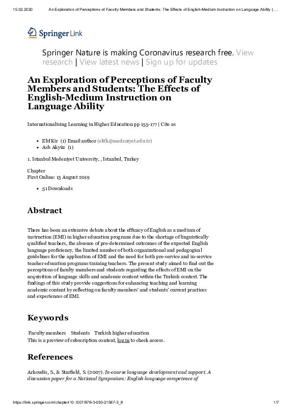 (PDF) An Exploration of Perceptions of Faculty Members and Students ...