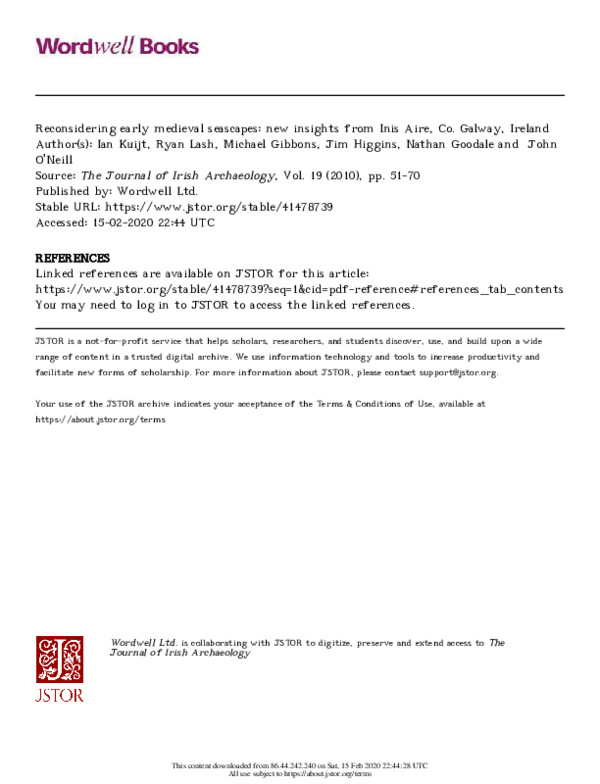 Reconsidering early medieval seascapes: new insights from Inis Airc