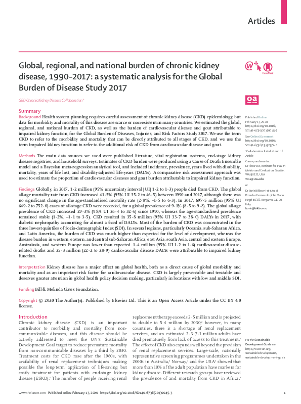 (PDF) Global, regional, and national burden of chronic kidney disease ...