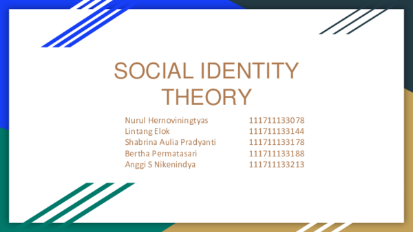 (PPT) SOCIAL IDENTITY THEORY PPT KDO