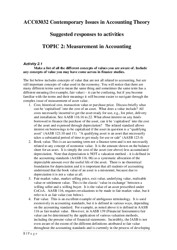 (PDF) ACC03032 Contemporary Issues in Accounting Theory Suggested