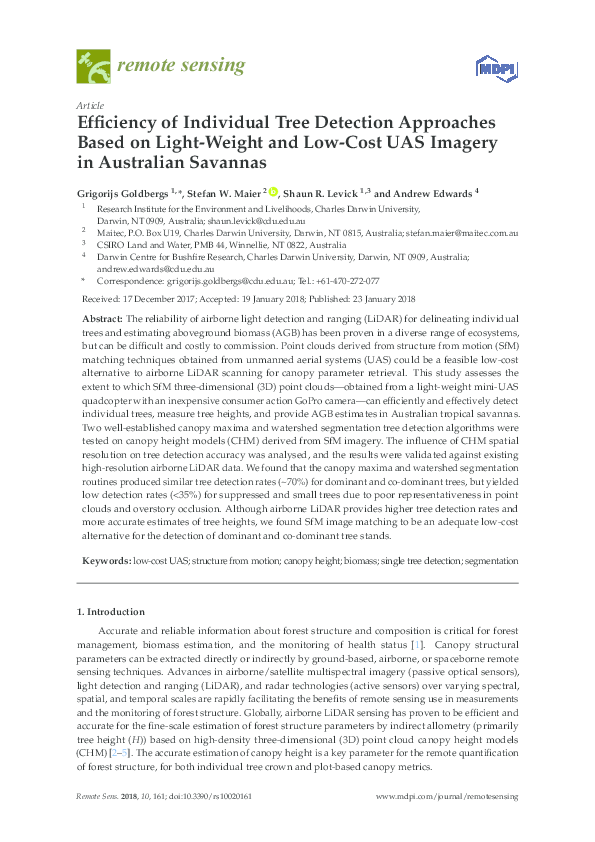 (PDF) remote sensing Efficiency of Individual Tree Detection Approaches ...