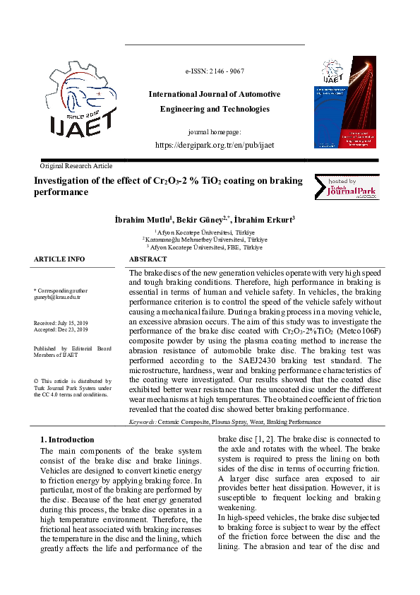 mini  PDF) International Journal of Automotive Engineering and