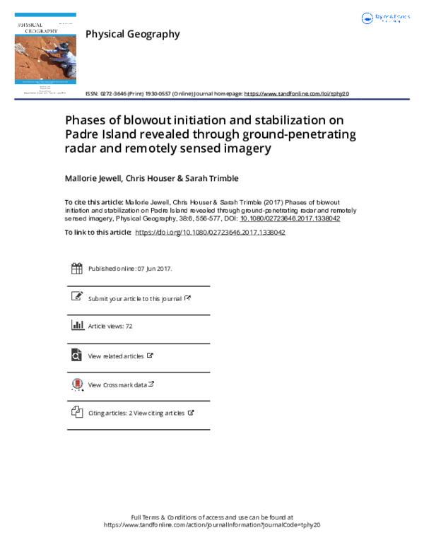 (PDF) Phases of blowout initiation and stabilization on Padre Island
