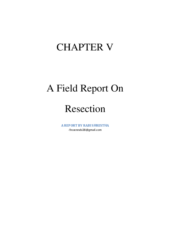 (PDF) CHAPTER V A Field Report On Resection A REPORT BY RABI SHRESTHA