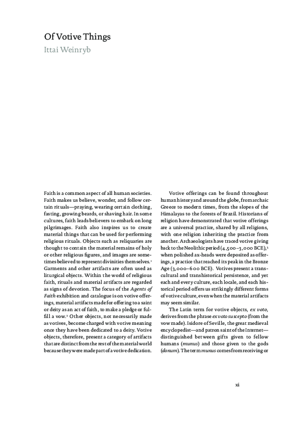(PDF) Of Votive Things Ittai Weinryb Academia.edu