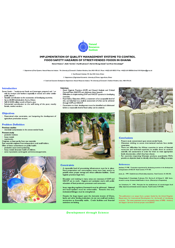 (PDF) IMPLEMENTATION OF QUALITY MANAGEMENT SYSTEMS TO CONTROL FOOD