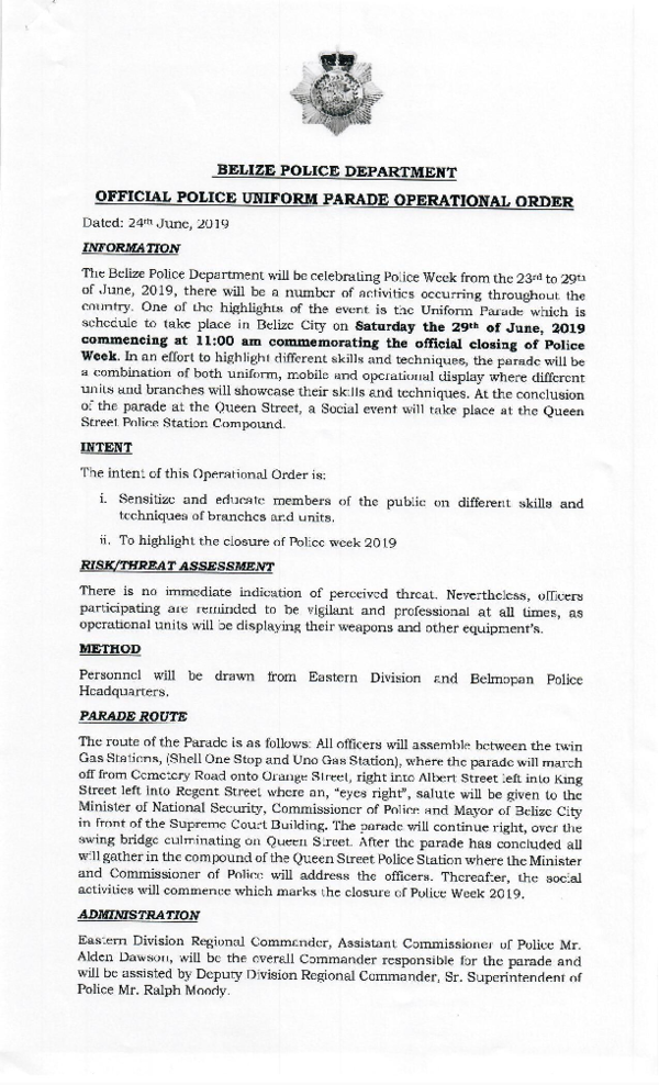 (PDF) Official Police Uniform Parade Operational Order