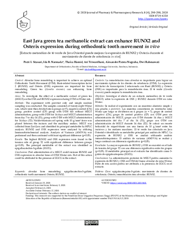 (PDF) East Java Green Tea Methanolic Extract