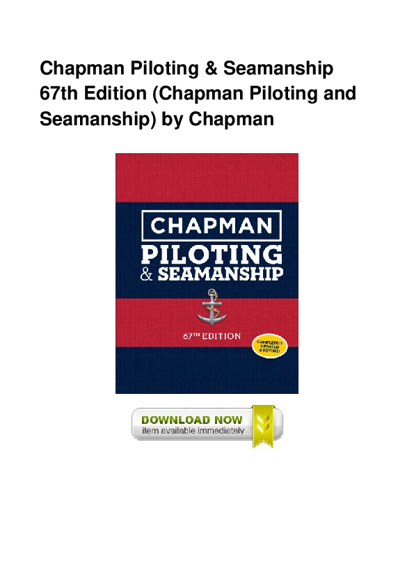 (PDF) Chapman Piloting & Seamanship 67th Edition (Chapman Piloting and