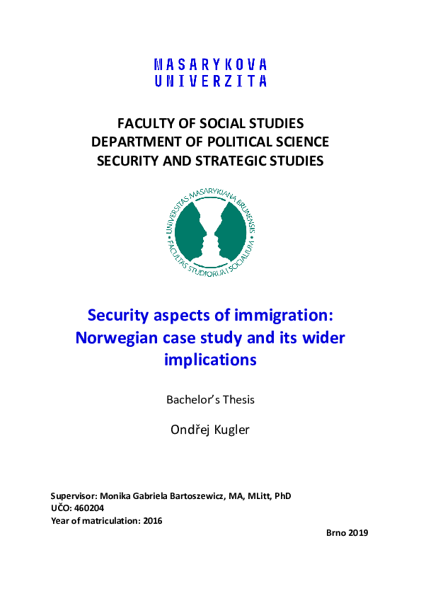 (PDF) Security aspects of immigration: Norwegian case study and its ...