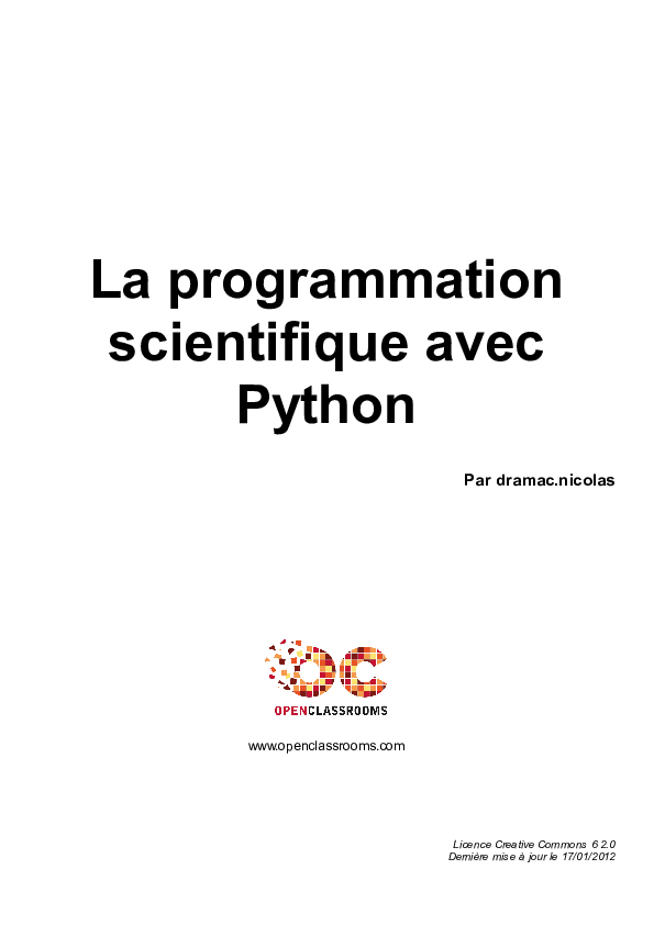 (PDF) La programmation scientifique avec Python Par dramac.nicolas