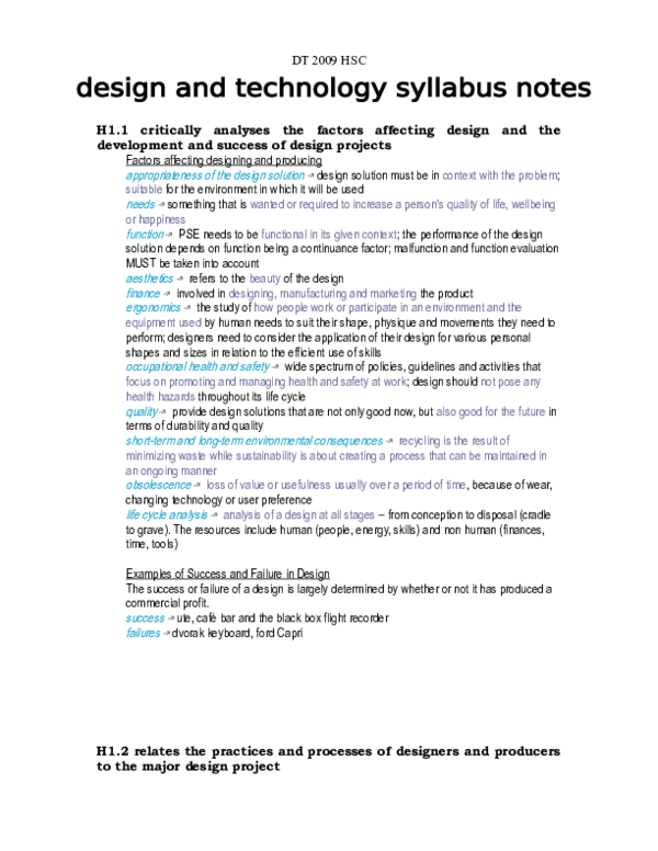 (DOC) Design Tech Notes