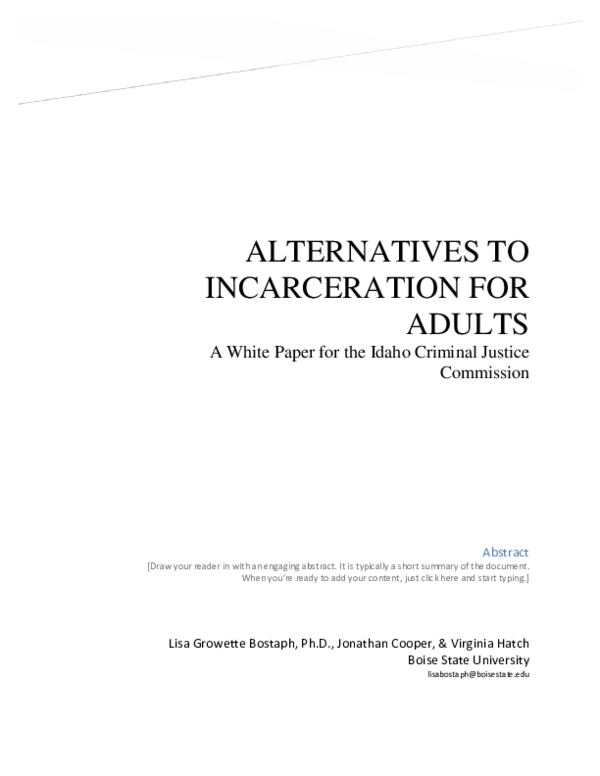 Three alternatives to incarceration image