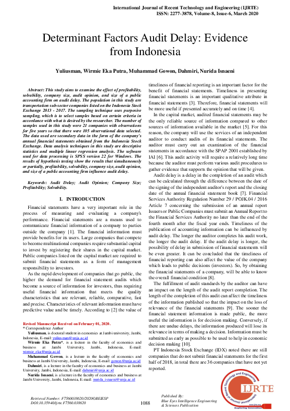 Audit delay essay image