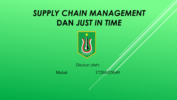 (PPT) Supply Chain Management dan Just In Time