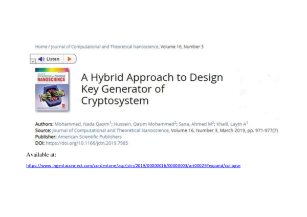 (PDF) A Hybrid Approach to Design Key Generator of Cryptosystem