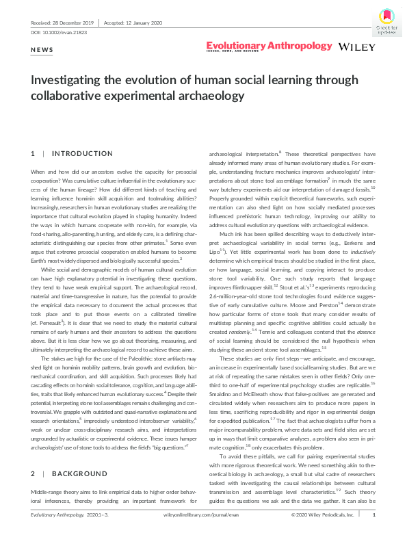 (PDF) Investigating the evolution of human social learning through ...