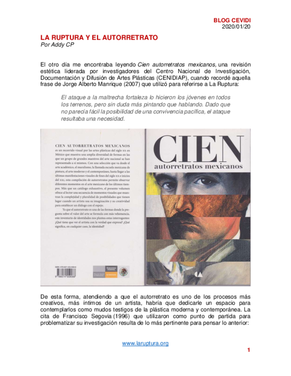 La Ruptura y el autorretrato