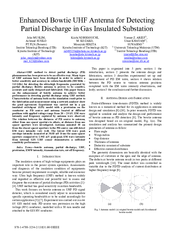 (PDF) Enhanced bowtie UHF antenna for detecting partial discharge in ...