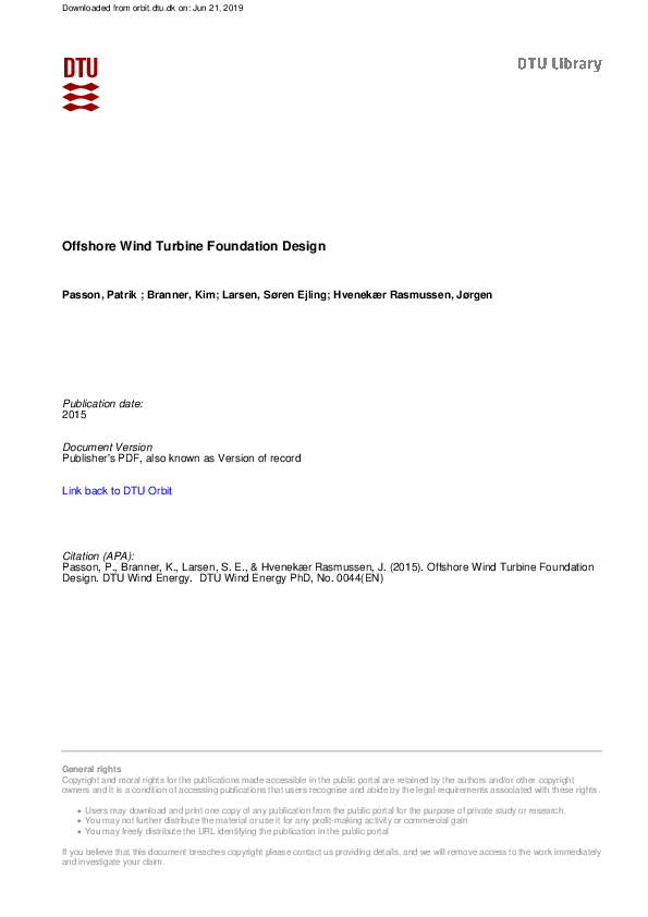 (PDF) Offshore Wind Turbine Foundation Design