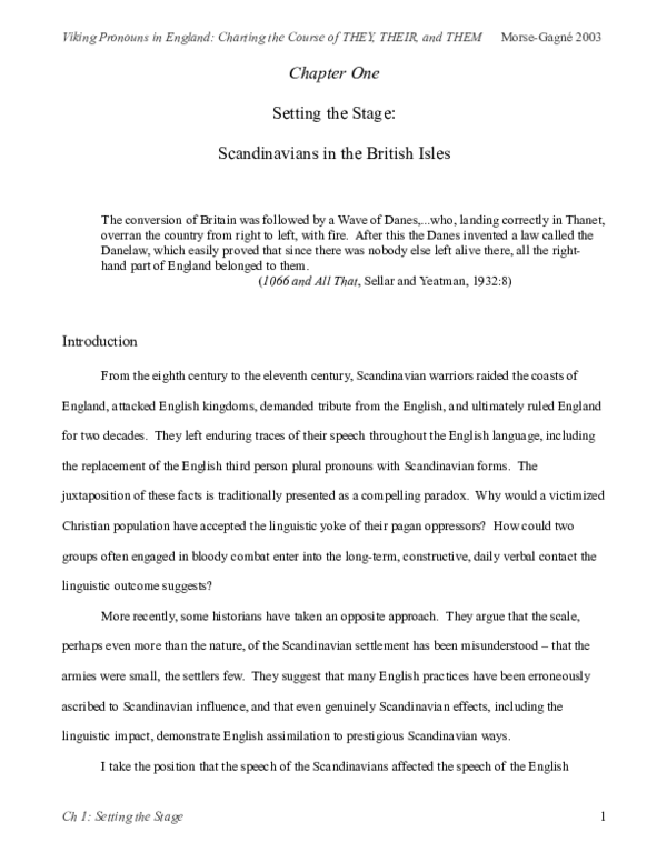 Morse-Gagne 2003 Pronouns Ch 1: Stage