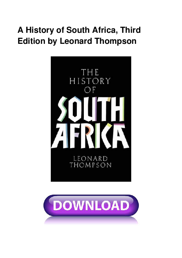 (PDF) A History of South Africa, Third Edition by Leonard Thompson