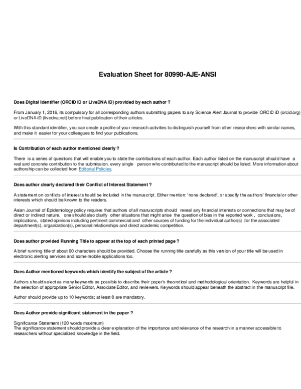 (DOC) Evaluation Sheet for 80990AJEANSI Ridwan Amiruddin Academia.edu