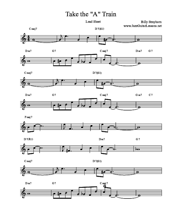 (PDF) take the a train lead sheet