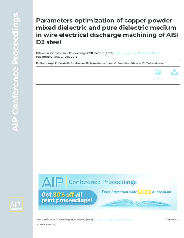 (PDF) Parameters optimization of copper powder mixed dielectric and ...