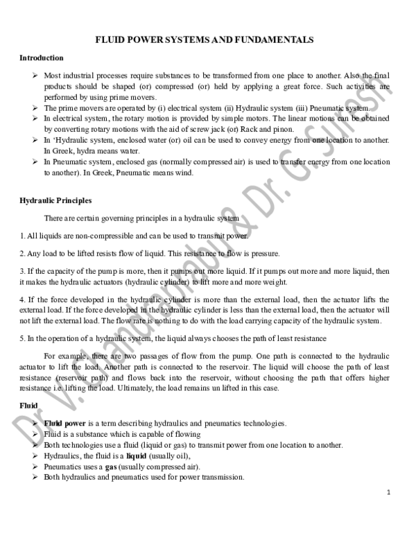 (DOC) FLUID POWER SYSTEMS AND FUNDAMENTALS Idris Mohammed Academia.edu
