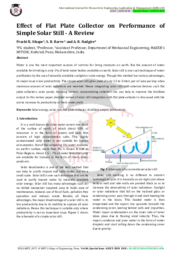 (PDF) Effect of Flat Plate Collector on Performance of Simple Solar ...