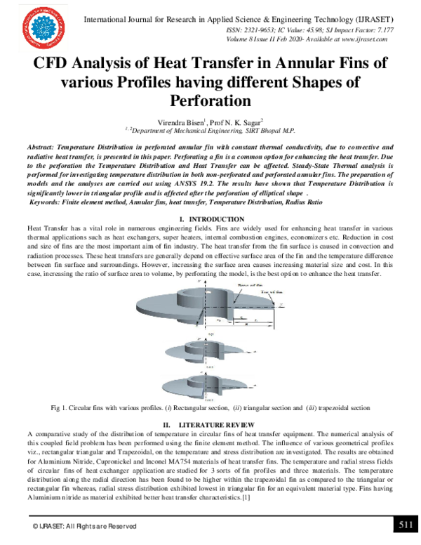 (PDF) CFD Analysis of Heat Transfer in Annular Fins of various Profiles ...