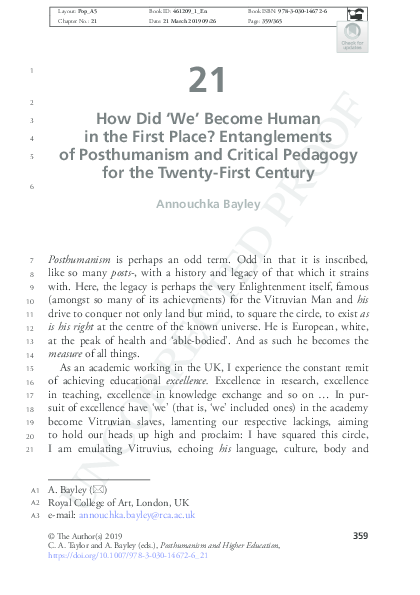 (PDF) How Did We Become Human in the First Place?: Entanglements of ...