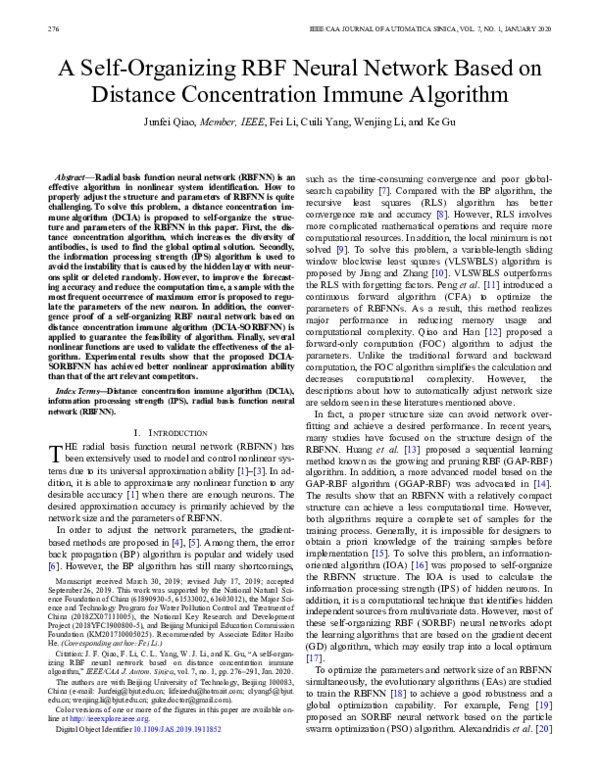 (PDF) A Self-Organizing RBF Neural Network Based on Distance ...